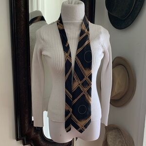 Dior Monsieur Silk Scarf - Black & Camel Speckled Stripe